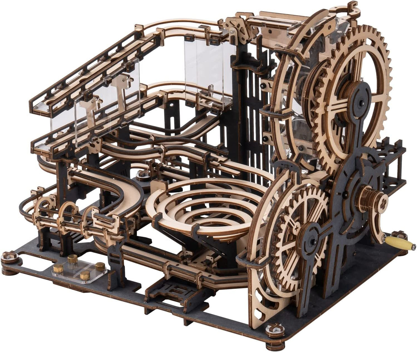 Robotime ROKR Marble Night City 3D-Holzpuzzle-Spiele Montage Wasserradmodell Spielzeug für Kinder