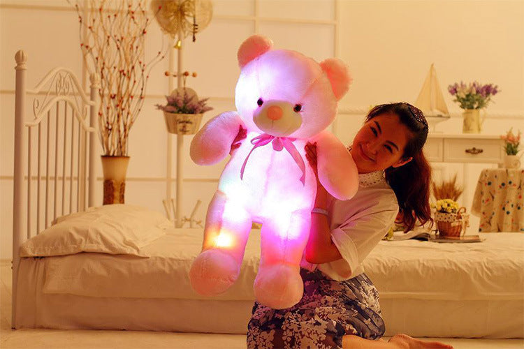 Kreatives Leuchten LED Teddybär Kuscheltiere Plüschtier Buntes leuchtend Geschenk für Kinder Kissen