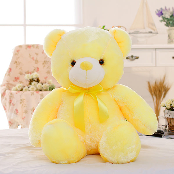 Kreatives Leuchten LED Teddybär Kuscheltiere Plüschtier Buntes leuchtend Geschenk für Kinder Kissen