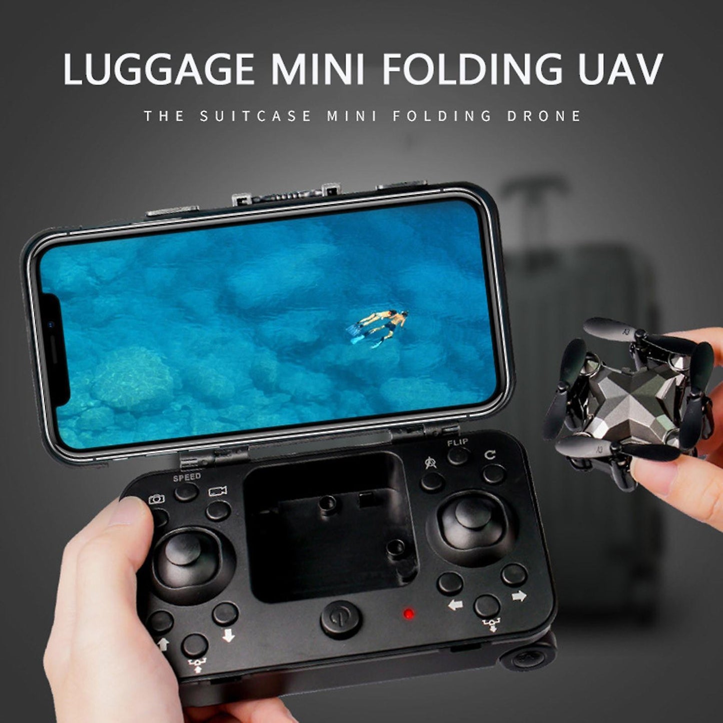 Neu Gepäck Box Lagerung Box Falten Mini UAV Luft Fotografie Fernbedienung Vier Achsen kinder Spielzeug Drone