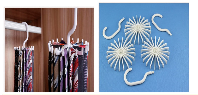 Tragbarer Krawattenhalter aus Kunststoff für Schränke, drehbarer Krawattenhakenhalter, Gürtelschals-Aufhänger für Männer und Frauen, Kleidungs-Organizer