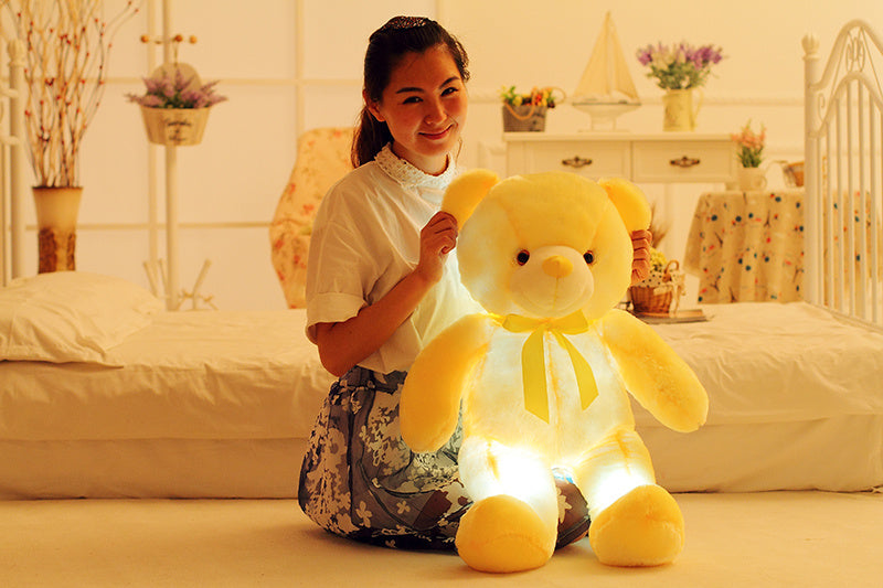 Kreatives Leuchten LED Teddybär Kuscheltiere Plüschtier Buntes leuchtend Geschenk für Kinder Kissen