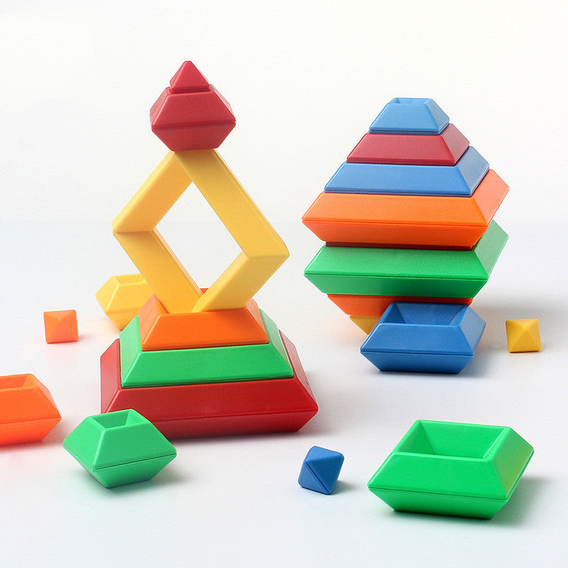 Kinder Regenbogen Turm Ring Holz Jenga Farbe Kognitiven Set Formen Bausteine Montessori Pädagogisches Spielzeug für Kinder