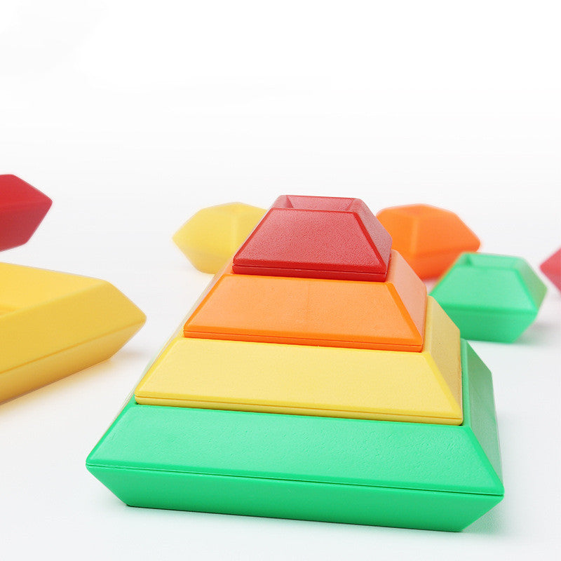 Kinder Regenbogen Turm Ring Holz Jenga Farbe Kognitiven Set Formen Bausteine Montessori Pädagogisches Spielzeug für Kinder