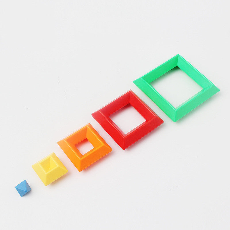 Kinder Regenbogen Turm Ring Holz Jenga Farbe Kognitiven Set Formen Bausteine Montessori Pädagogisches Spielzeug für Kinder