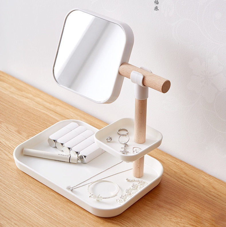 Desktop Kosmetik Lagerung Box Make-Up Pinsel Lippenstift Maske Hautpflege Produkte Mit Spiegel Dressing Tisch Finishing Rack