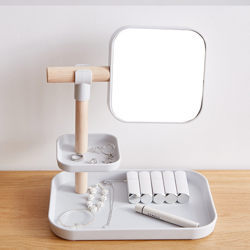Desktop Kosmetik Lagerung Box Make-Up Pinsel Lippenstift Maske Hautpflege Produkte Mit Spiegel Dressing Tisch Finishing Rack