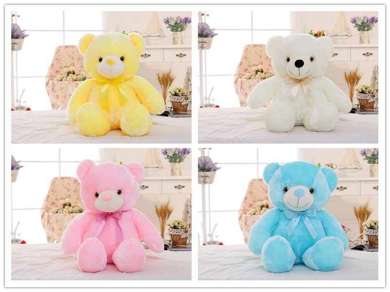 Kreatives Leuchten LED Teddybär Kuscheltiere Plüschtier Buntes leuchtend Geschenk für Kinder Kissen