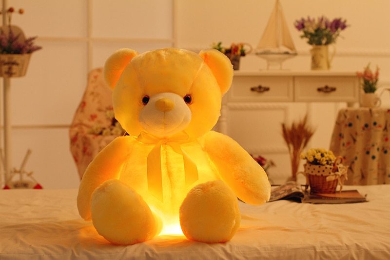 Kreatives Leuchten LED Teddybär Kuscheltiere Plüschtier Buntes leuchtend Geschenk für Kinder Kissen