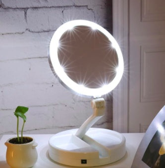 Klappbarer Kosmetik- und Reisespiegel mit LED-Beleuchtung
