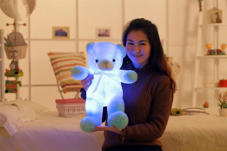 Kreatives Leuchten LED Teddybär Kuscheltiere Plüschtier Buntes leuchtend Geschenk für Kinder Kissen