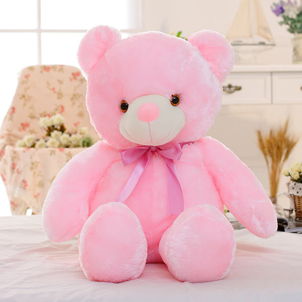 Kreatives Leuchten LED Teddybär Kuscheltiere Plüschtier Buntes leuchtend Geschenk für Kinder Kissen