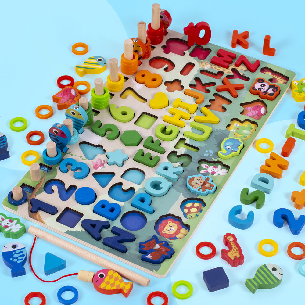 Kinder 3D Alphabet Anzahl Puzzle Baby bunte geometrische digitale Brief pädagogisches Spielzeug
