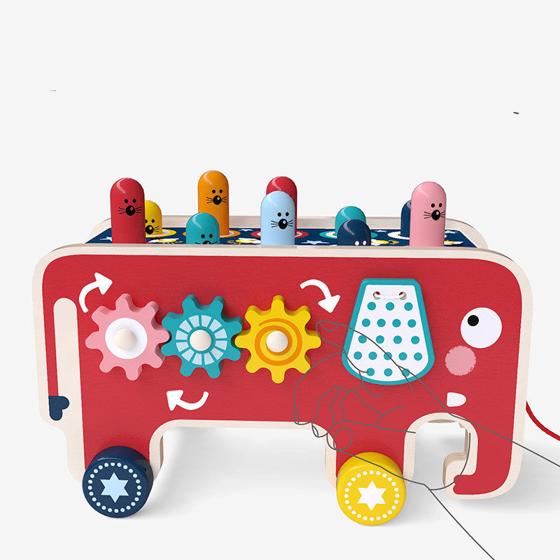 Montessori Kleinkinder Kinder Holz Hämmerte Bank Tier Bus Spielzeug Frühen Pädagogisches Set Geschenke Für Kinder Spielzeug Musikinstrument