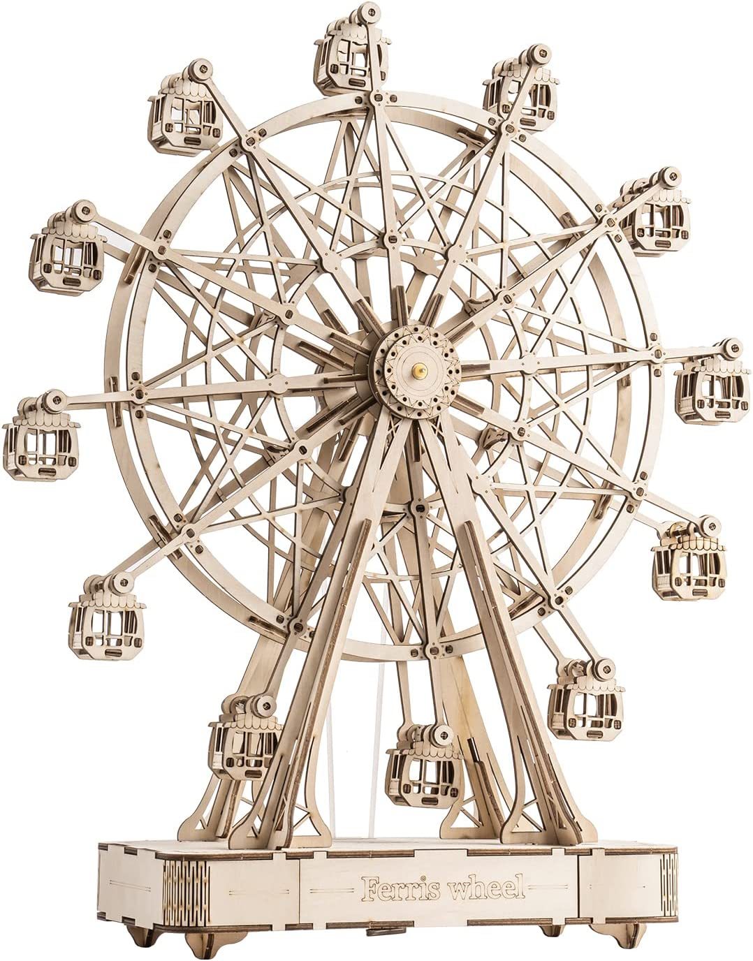 Robotime DIY Holz Drehbare Riesenrad Modell Mit Spielen Musik Spielzeug Für Kinder Geburtstag