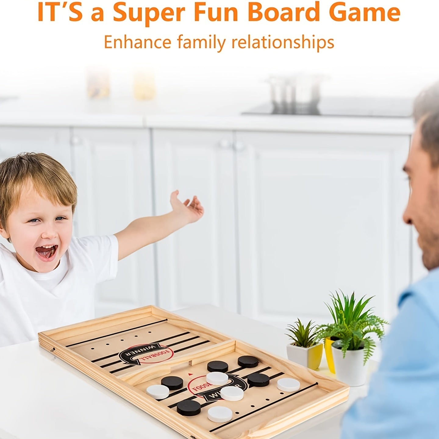 Schnelles Sling-Puck-Spiel, hölzernes Hockeyspiel, Super-Tischfußballtisch, Desktop-Battle-Eltern-Kind-Interaktionssieger-Slingshot-Spiel, Familienspielspielzeug für Erwachsene und Kinder