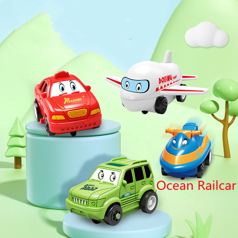 Kinder Puzzle Elektrische Eisenbahn Speeder DIY Montage Elektrische Auto Automatische Schiene Stadt Szene Bau Bildung Spielzeug Geschenk