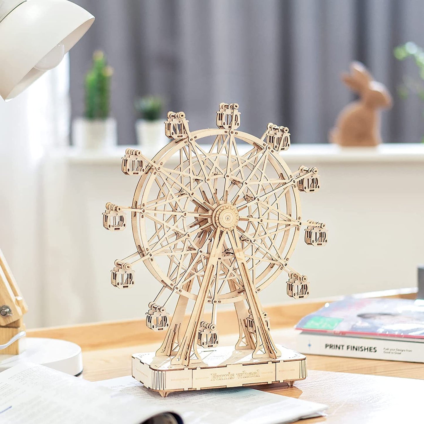 Robotime DIY Holz Drehbare Riesenrad Modell Mit Spielen Musik Spielzeug Für Kinder Geburtstag