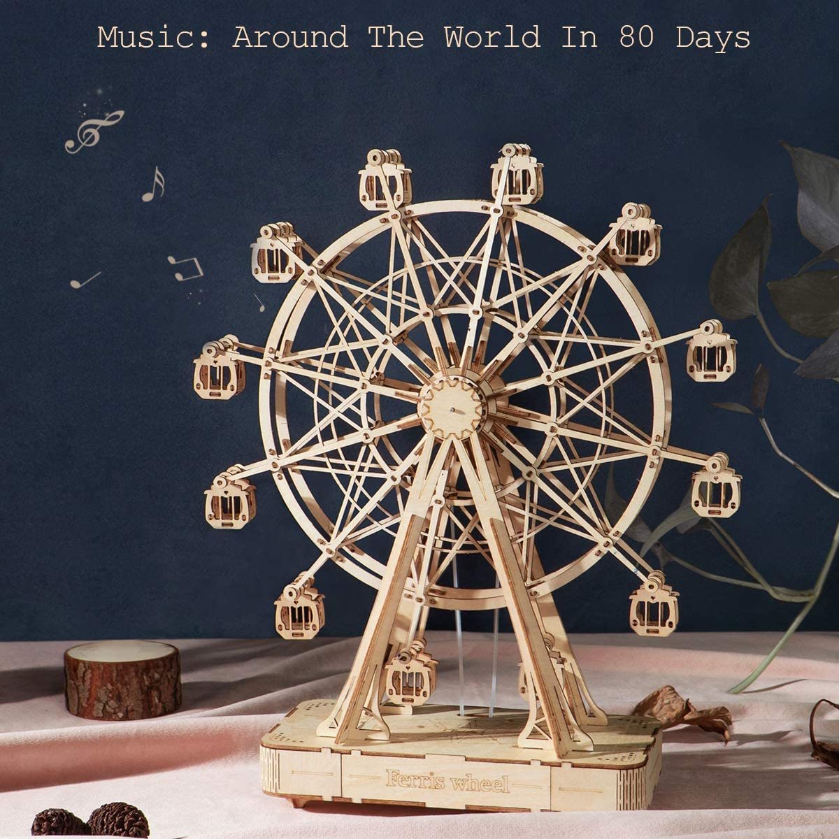 Robotime DIY Holz Drehbare Riesenrad Modell Mit Spielen Musik Spielzeug Für Kinder Geburtstag