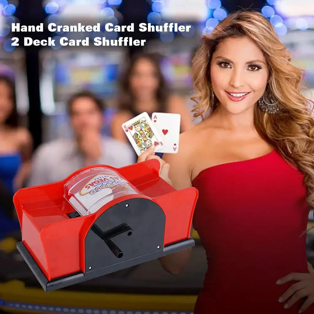 Poker-Kartenmischer mit Handkurbel, einfache Casino-Kartenmischmaschine für Blackjack, Poker, Texas