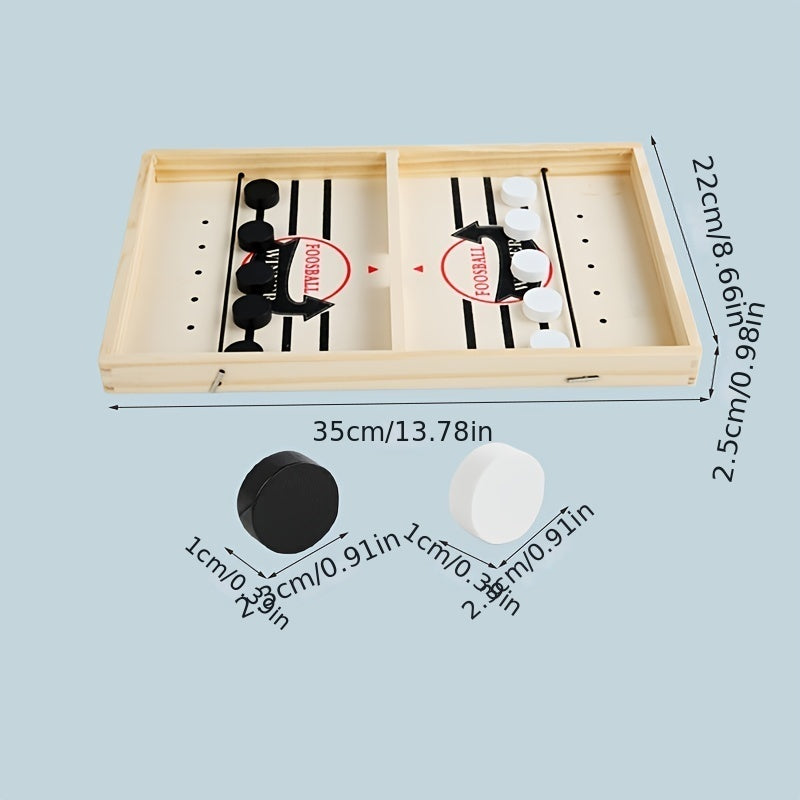 Schnelles Sling-Puck-Spiel, hölzernes Hockeyspiel, Super-Tischfußballtisch, Desktop-Battle-Eltern-Kind-Interaktionssieger-Slingshot-Spiel, Familienspielspielzeug für Erwachsene und Kinder