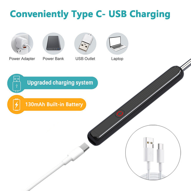 NE3 Ohrenreiniger Otoskop Ohrenschmalz-Entfernungswerkzeug mit Kamera LED-Licht Kabelloses Ohrenendoskop Ohrenreinigungsset für iPhone