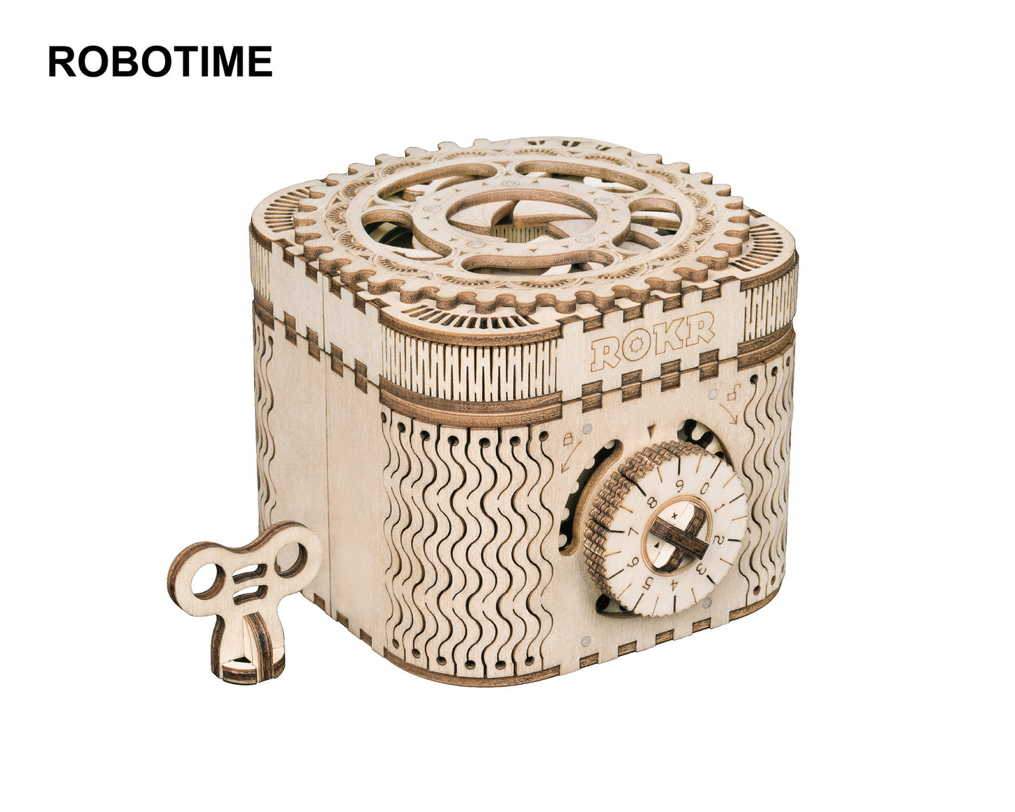 Robotime Rokr 123-teiliges Schatzkisten-Kreatives 3D-Holzpuzzle-Spiel zum Zusammenbauen, Spielzeug für Kinder, Erwachsene und Jugendliche