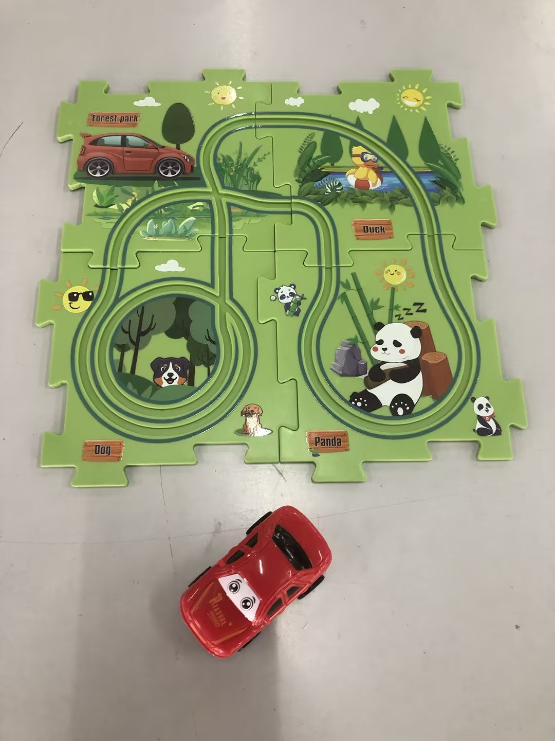 Kinder Puzzle Elektrische Eisenbahn Speeder DIY Montage Elektrische Auto Automatische Schiene Stadt Szene Bau Bildung Spielzeug Geschenk