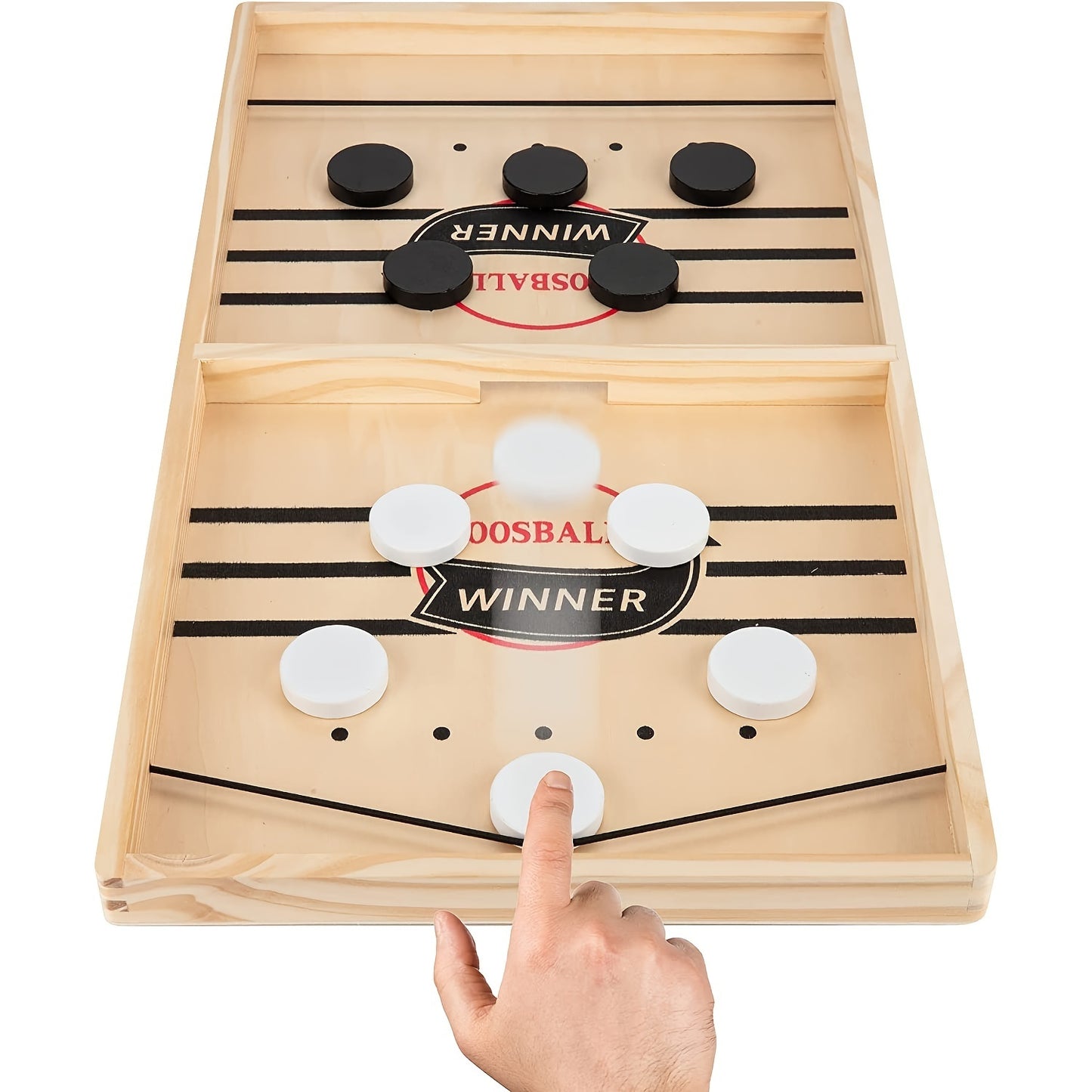 Schnelles Sling-Puck-Spiel, hölzernes Hockeyspiel, Super-Tischfußballtisch, Desktop-Battle-Eltern-Kind-Interaktionssieger-Slingshot-Spiel, Familienspielspielzeug für Erwachsene und Kinder