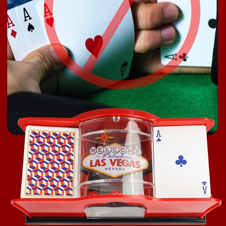 Poker-Kartenmischer mit Handkurbel, einfache Casino-Kartenmischmaschine für Blackjack, Poker, Texas