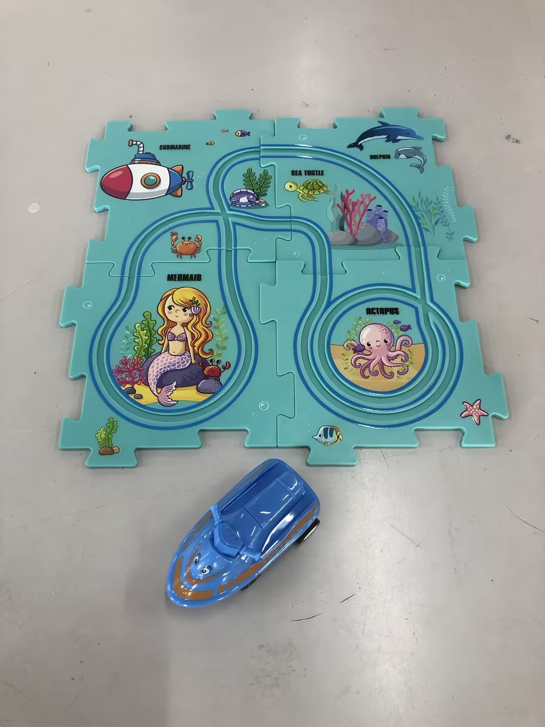 Kinder Puzzle Elektrische Eisenbahn Speeder DIY Montage Elektrische Auto Automatische Schiene Stadt Szene Bau Bildung Spielzeug Geschenk