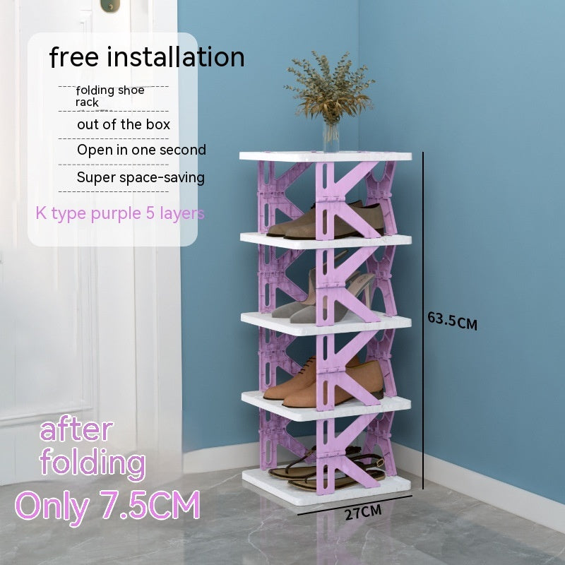 Kunststoff-Installationsfreies Schuhregal Aufbewahrung Schuhregal Klappschuhschrank