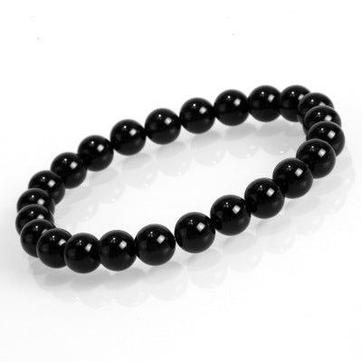 Schwarzes Achat-Rosenstein-Armband