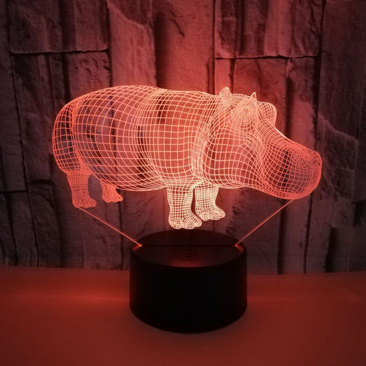 Kreatives Nilpferd 3D Nachtlicht