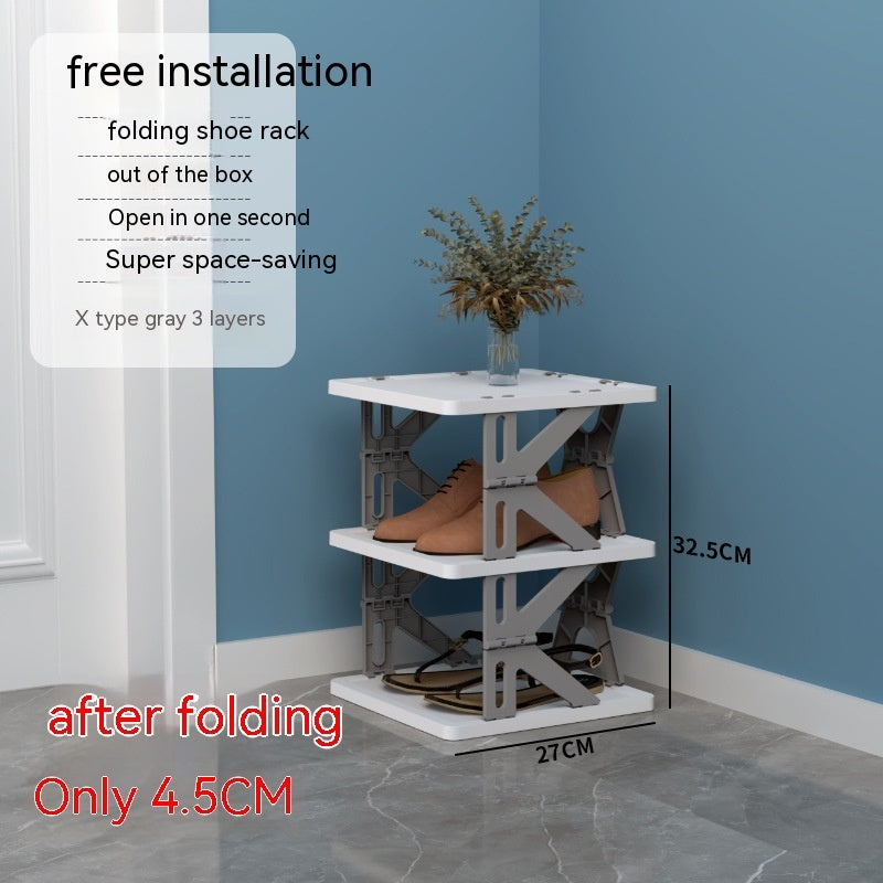 Kunststoff-Installationsfreies Schuhregal Aufbewahrung Schuhregal Klappschuhschrank