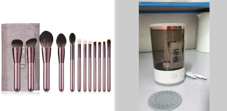 Reinigungswerkzeug für Lidschattenpinsel für Frauen, tragbare elektrische Make-up-Pinsel-Reinigungsmaschine mit USB-Aufladung, automatischer Kosmetikpinsel