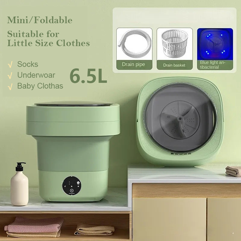 Mini-Faltbare Waschmaschine, tragbare Mini-Socken-Unterwäsche-Höschen-Waschmaschine, große Kapazität, 3 Modelle mit Schleudern und Trockengeräten