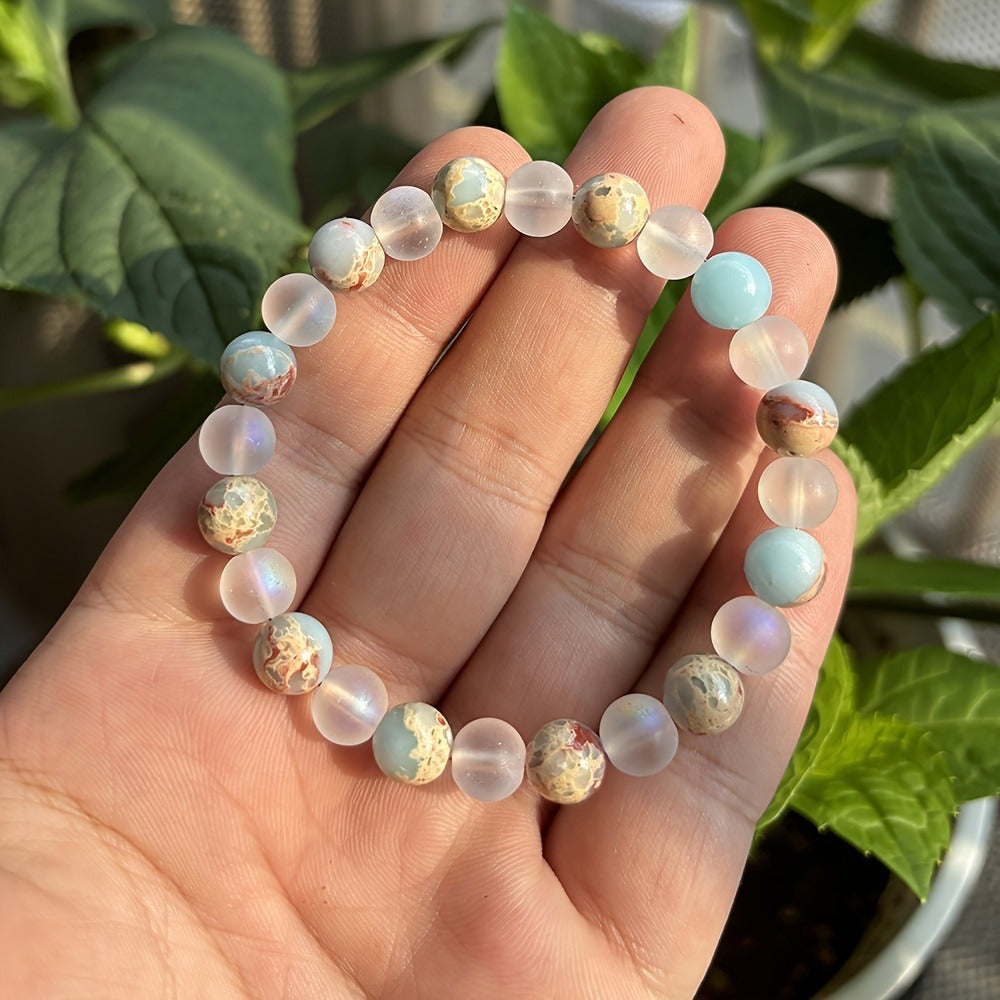 Handgefertigtes gewebtes Holzmuster, Mineral, blauer Edelstein, Pulver, Kristall, gelb, Tigerauge, lila, grün, Katzenauge, Stein, Handarmband für Frauen und Männer, Modeschmuck
