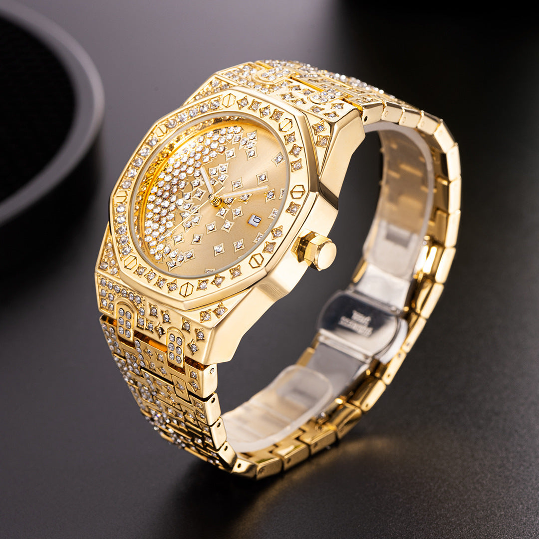Kreative Herrenuhr mit Sternen und Diamanten