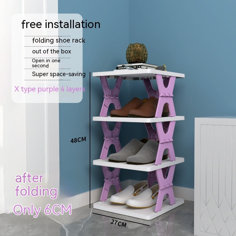 Kunststoff-Installationsfreies Schuhregal Aufbewahrung Schuhregal Klappschuhschrank