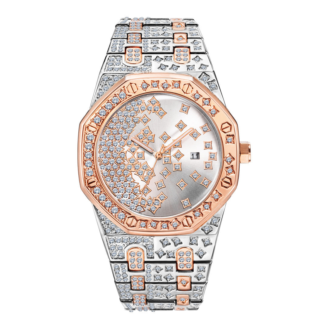 Kreative Herrenuhr mit Sternen und Diamanten
