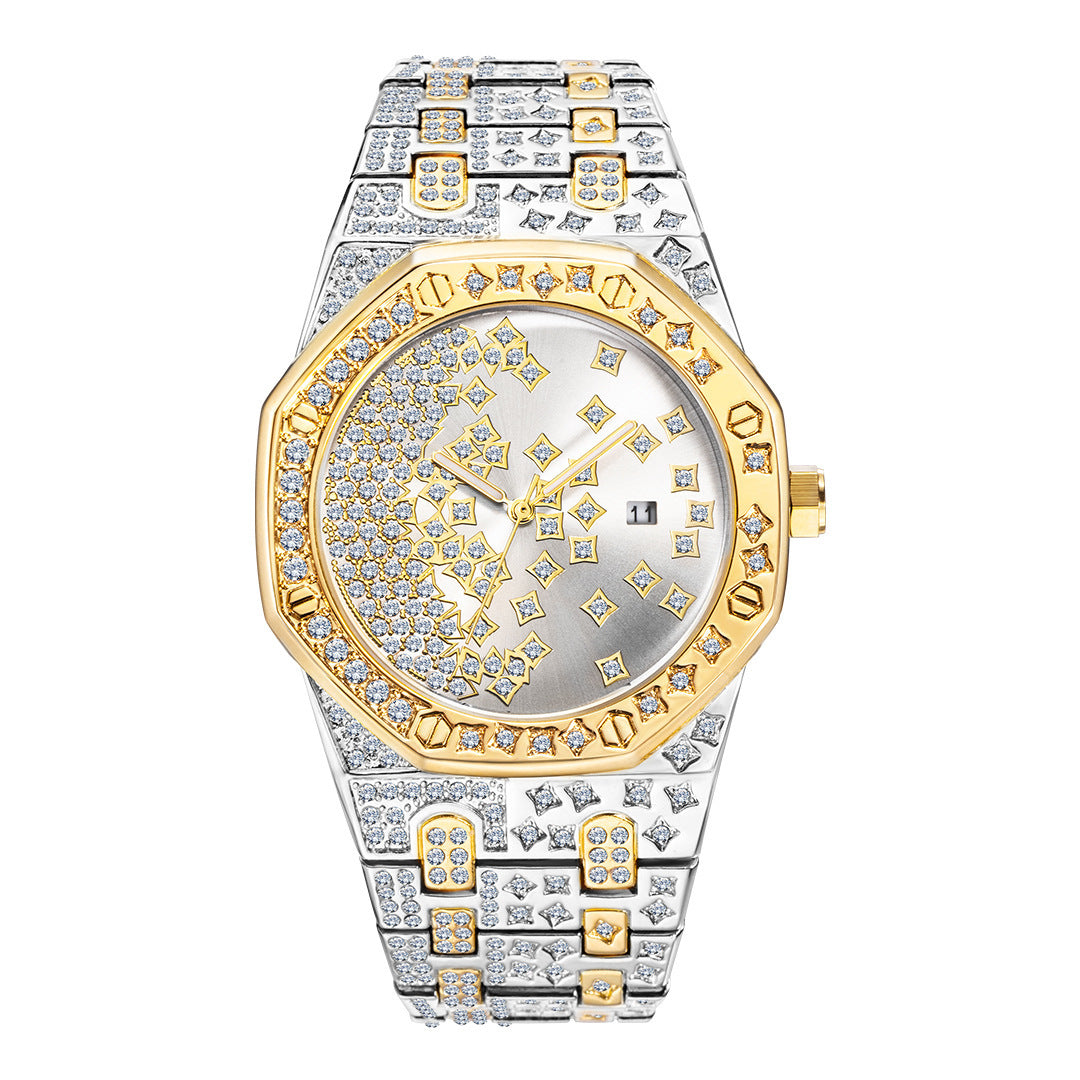 Kreative Herrenuhr mit Sternen und Diamanten