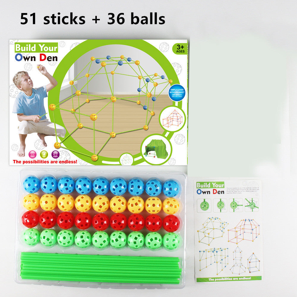 Kinder Diy Perlenzelt Fort Bausatz Spielzeug Zelt Bausteine Zelt Kampfzelt