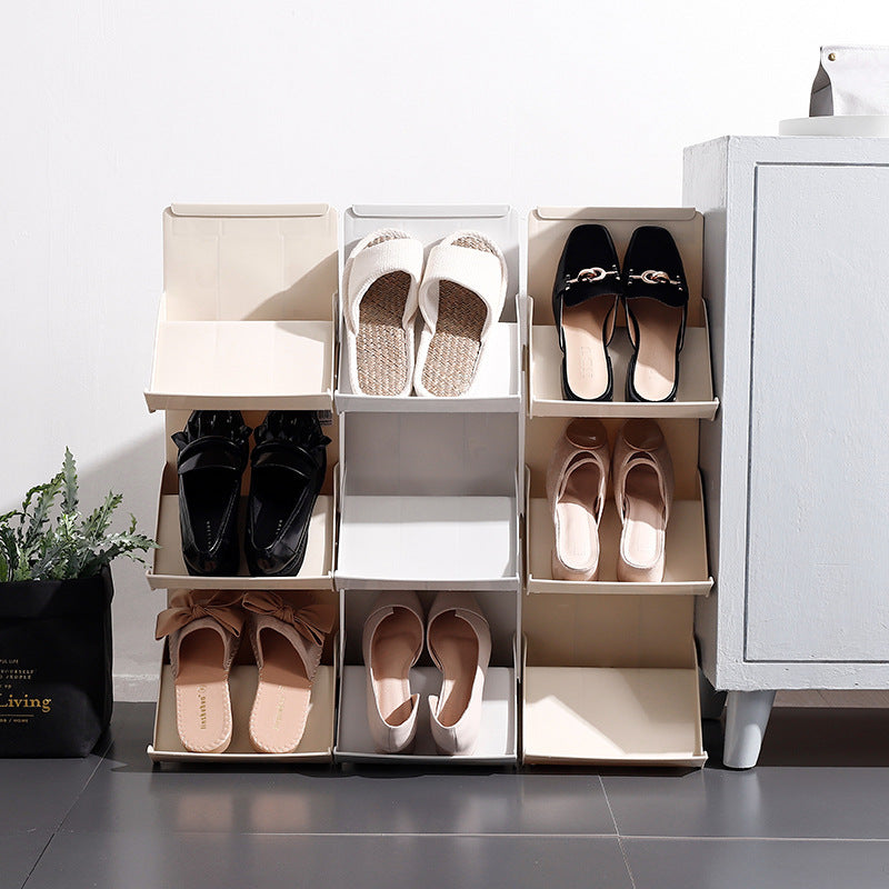 Schuhregal Home Stapelbares mehrschichtiges Schuhaufbewahrungsregal Organizer für jeden Anlass Schuhaufbewahrung Platzsparend