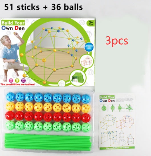 Kinder Diy Perlenzelt Fort Bausatz Spielzeug Zelt Bausteine Zelt Kampfzelt