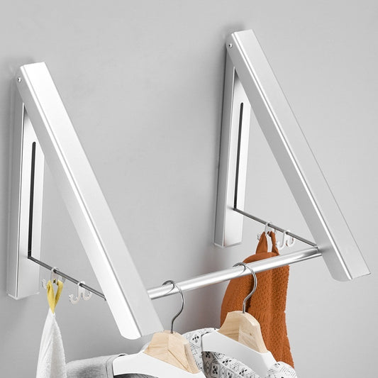 Punch-free Space Aluminium Faltbarer, unsichtbarer, zusammenklappbarer, einziehbarer Wandhalter für wasserdichte, hängende Unterwäsche-Kleiderbügel