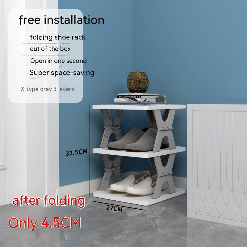 Kunststoff-Installationsfreies Schuhregal Aufbewahrung Schuhregal Klappschuhschrank