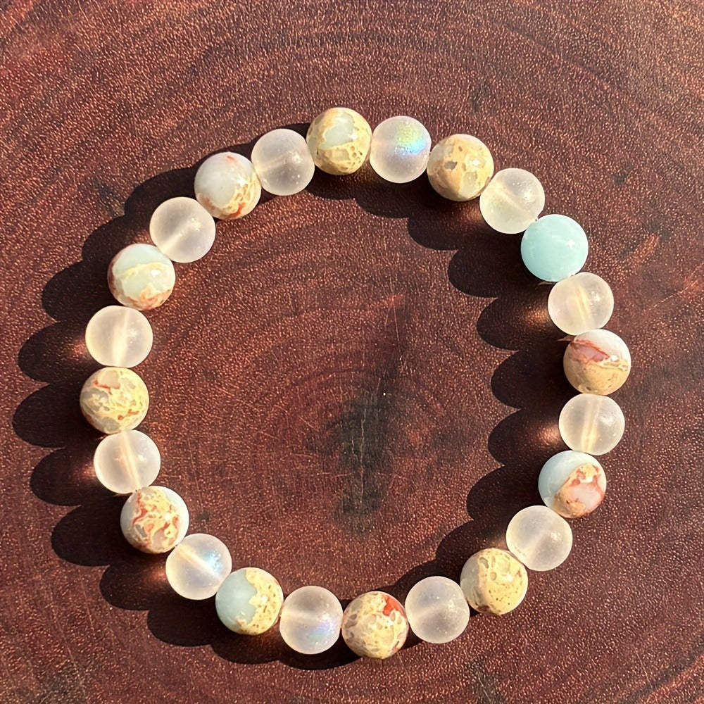 Handgefertigtes gewebtes Holzmuster, Mineral, blauer Edelstein, Pulver, Kristall, gelb, Tigerauge, lila, grün, Katzenauge, Stein, Handarmband für Frauen und Männer, Modeschmuck