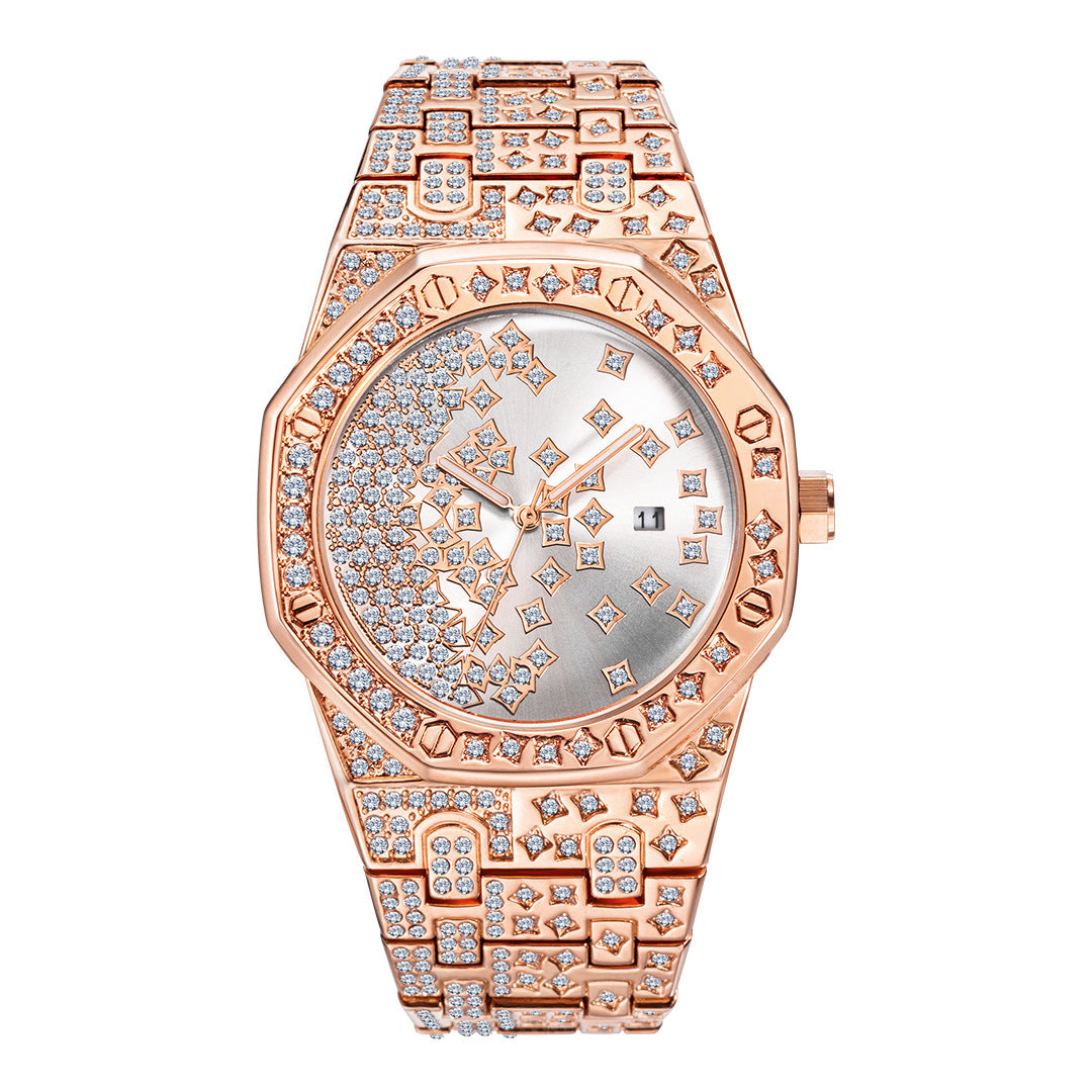 Kreative Herrenuhr mit Sternen und Diamanten