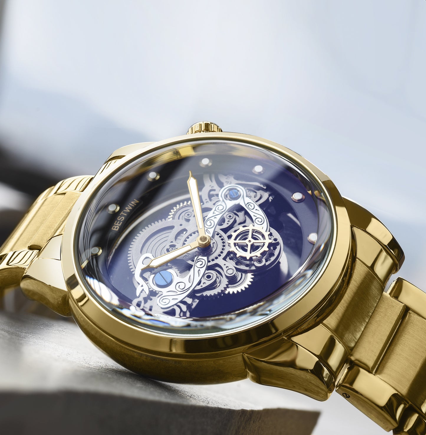 Persönlichkeit leuchtende hohle Quarz-Herrenuhr